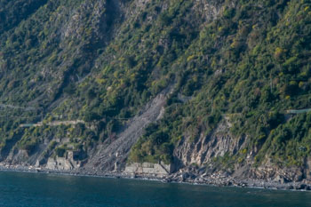 Le sentier Manarola - Corniglia, des éboulements permanents, Le sentier azur, Cinque Terre, Italie