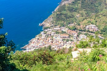 Vista dal santuario di Montenero, Anello di Riomaggiore, Cinque Terre, Italia